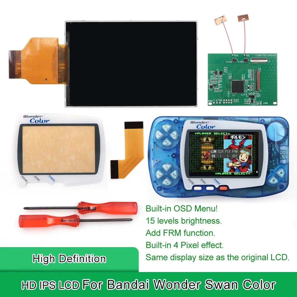 Hispeedido новая WSC высокой четкости ретро пиксельная IPS ЖК-подсветка для Bandai WonderSwan цветное встроенное экранное меню для консоли WSC
Hispeedido новая WSC высокой четкости ретро пиксельная IPS ЖК-подсветка для Bandai WonderSwan цветное встроенное экранное меню для консоли WSC