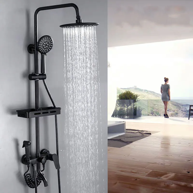 Multifunctional Bathroom Shower Head Suit Household Black Pressurized Shower Lift And Shower Texture Soft Touch Easy Control
Multifunctional Bathroom Shower Head Suit Household Black Pressurized Shower Lift And Shower Texture Soft Touch Easy Control