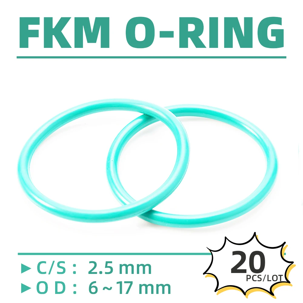 20PCS/Lot Rubber FKM CS 2.5 mm OD 6/7/8/9/10/11/12/13/14/15/16/17 mm O Ring Gasket Oil Resistant Waterproof
20PCS/Lot Rubber FKM CS 2.5 mm OD 6/7/8/9/10/11/12/13/14/15/16/17 mm O Ring Gasket Oil Resistant Waterproof