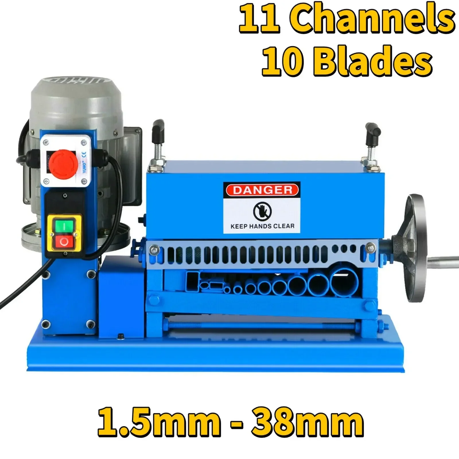 Electric Wire Stripping Machine W/ Blade 1.5mm-38mm Cable Stripper for Removing Plastic & Rubber From Wire, Copper Recycle
Electric Wire Stripping Machine W/ Blade 1.5mm-38mm Cable Stripper for Removing Plastic & Rubber From Wire, Copper Recycle