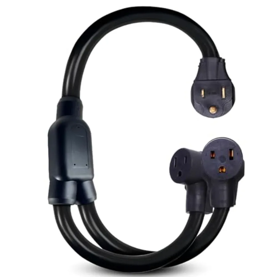 Upgraded Welder 50A Splitter Nema 6-50P Splitter Cord Y Adapter 3 Feet Industrial Male Plug NEMA 6-50P to 2 6-50R Female Connec
Upgraded Welder 50A Splitter Nema 6-50P Splitter Cord Y Adapter 3 Feet Industrial Male Plug NEMA 6-50P to 2 6-50R Female Connec