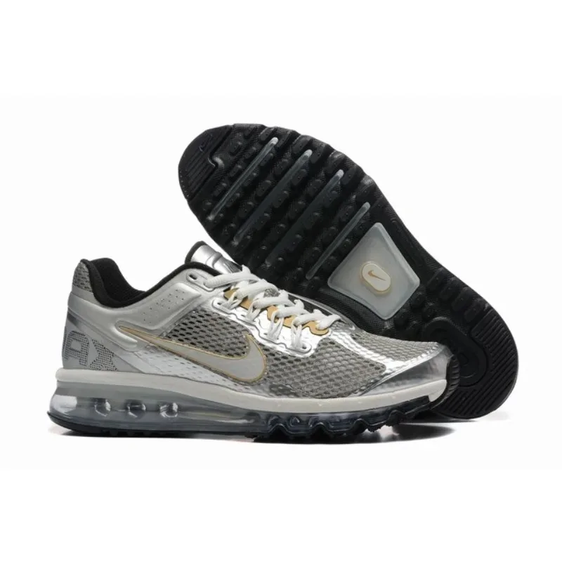 Nike Air Max 2013 Metallic Silver Gold mesh breathable Air Cushion Men Women Sports Running Shoes Casual Sneakers HJ7901-095
Nike Air Max 2013 Metallic Silver Gold mesh breathable Air Cushion Men Women Sports Running Shoes Casual Sneakers HJ7901-095