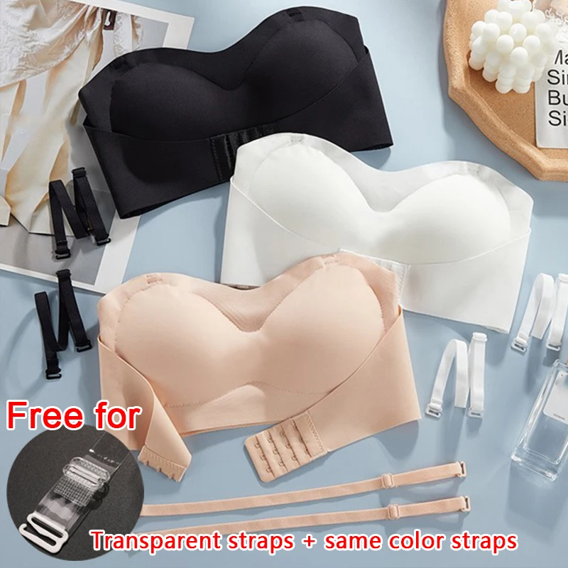 Seamless Strapless Bra Women Sexy Plus Size Ice Silk Push Up Bra Tops Girls Non-Slip Underwear Invisible Bra Lingerie bralette
Seamless Strapless Bra Women Sexy Plus Size Ice Silk Push Up Bra Tops Girls Non-Slip Underwear Invisible Bra Lingerie bralette