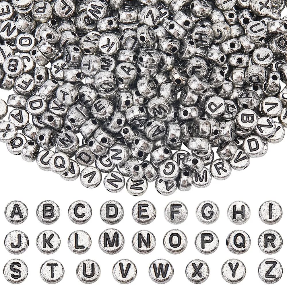 1500Pcs Silver Plated Acrylic Horizontal Hole Letter Beads Flat Round Silver Letter A~Z 7x4mm Hole: 1.3mm 1500pcs
1500Pcs Silver Plated Acrylic Horizontal Hole Letter Beads Flat Round Silver Letter A~Z 7x4mm Hole: 1.3mm 1500pcs