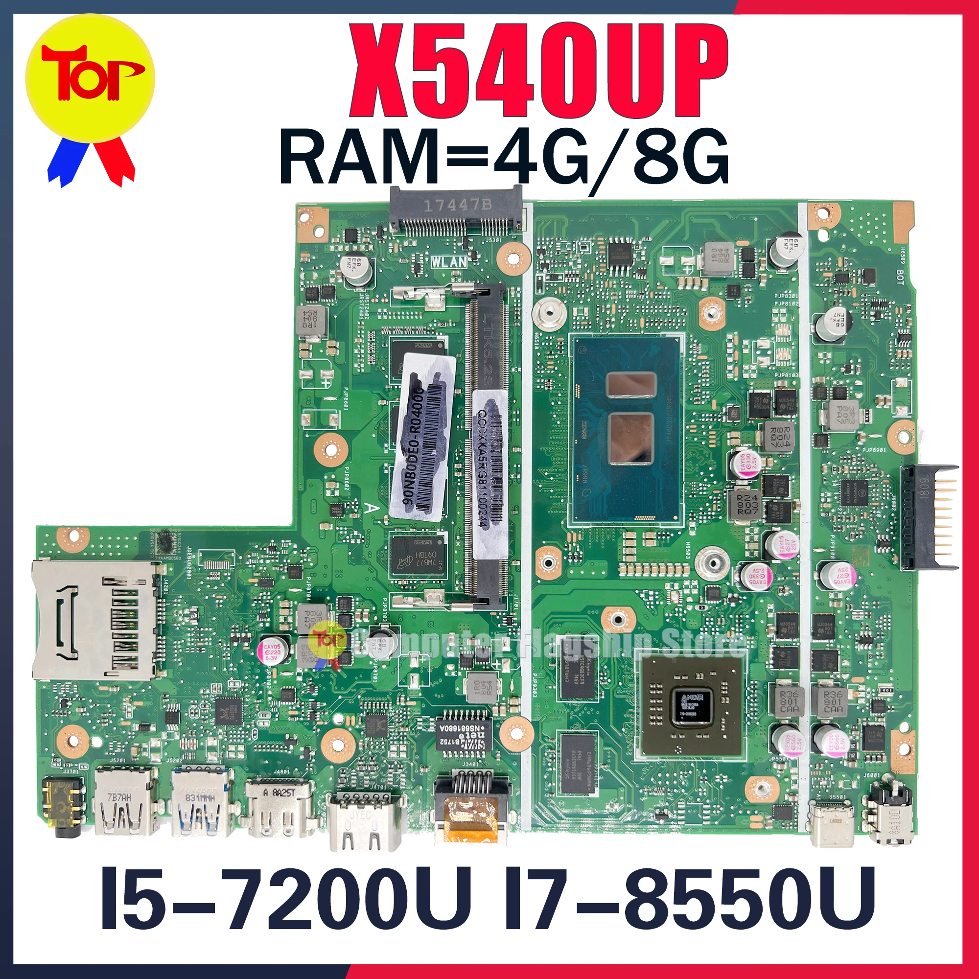 Материнская плата KEFU X540UP для ноутбука ASUS X540UPR F540U C520U VM592U стандартная детская стандартная 4G/8G 100% рабочий Стандарт
Материнская плата KEFU X540UP для ноутбука ASUS X540UPR F540U C520U VM592U стандартная детская стандартная 4G/8G 100% рабочий Стандарт