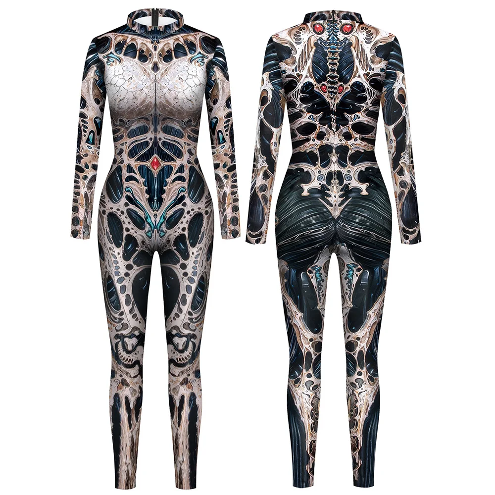 Skeletal Armor Cosplay Costume Unisex Sexy Zentai Suit Novelty Jumpsuit Halloween Party Show Bodysuit Long Sleeve Spandex Outfit
Skeletal Armor Cosplay Costume Unisex Sexy Zentai Suit Novelty Jumpsuit Halloween Party Show Bodysuit Long Sleeve Spandex Outfit