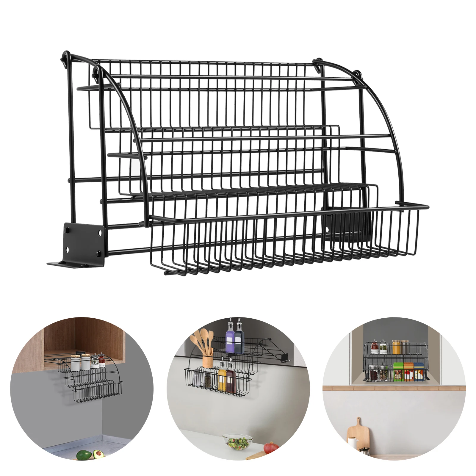 3-х уровневая черная кухонная полка для специй, столешница, полка для специй для шкафа, кладовая, компактная полка для хранения специй на столешнице
3-х уровневая черная кухонная полка для специй, столешница, полка для специй для шкафа, кладовая, компактная полка для хранения специй на столешнице