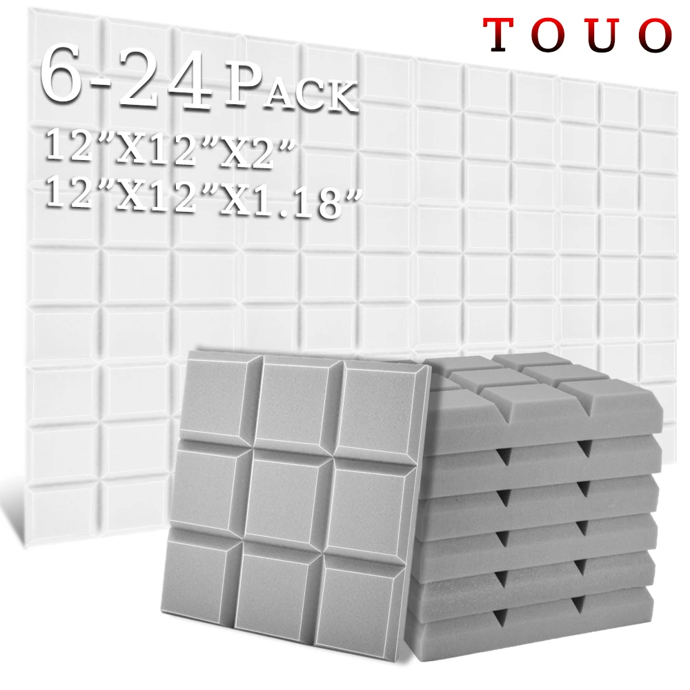 TOUO 6/12/24 Pcs Beveled Edge 9 Block Tiles Acoustic Foam High Density Soundproof Material Ceiling Studio Acoustic Treatment
TOUO 6/12/24 Pcs Beveled Edge 9 Block Tiles Acoustic Foam High Density Soundproof Material Ceiling Studio Acoustic Treatment