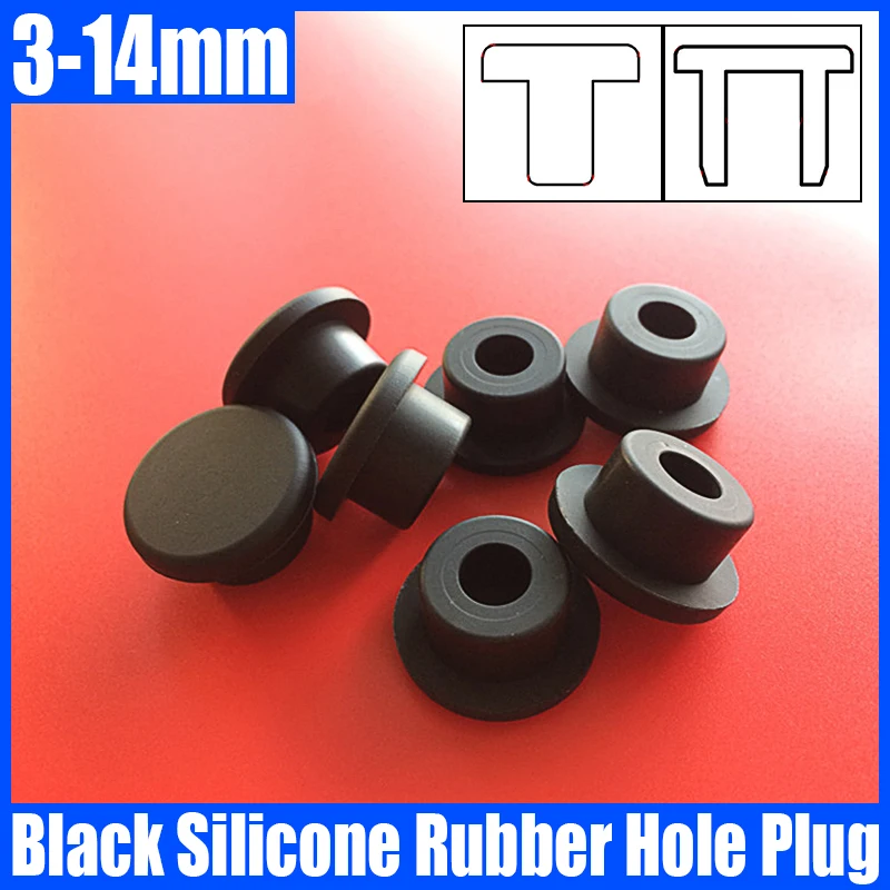 1-10PCS 3mm-14mm Black Silicone Rubber Cap T-type Hole Plug Cover Rubber Stopper Sealing Plug Snap-on Gasket Seal Stopper
1-10PCS 3mm-14mm Black Silicone Rubber Cap T-type Hole Plug Cover Rubber Stopper Sealing Plug Snap-on Gasket Seal Stopper