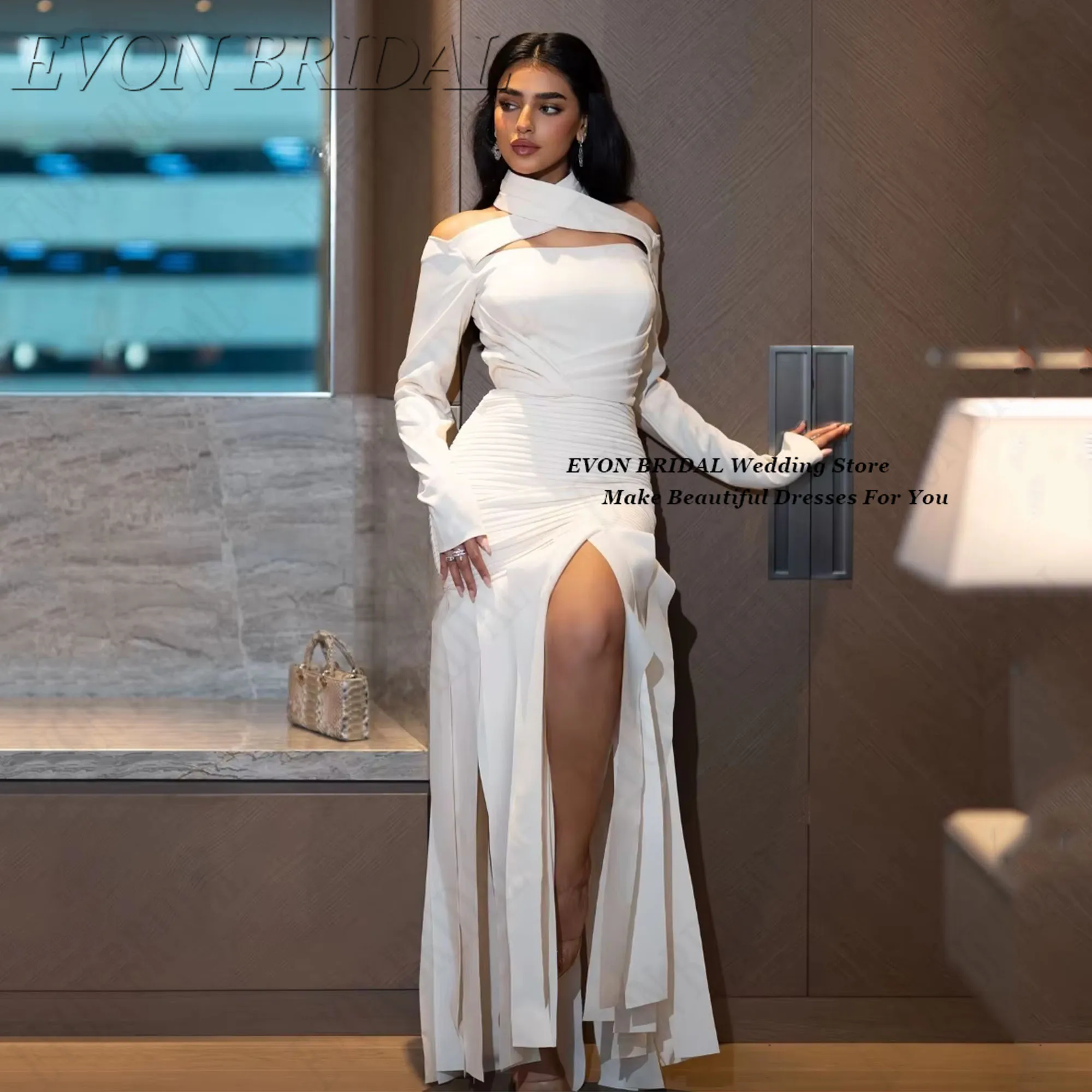 EVON BRIDAL белое бальное платье с высоким разрезом для красной ковровой дорожки, вечерние платья 2025 для свадьбы, женское церемониальное платье с длинными рукавами по индивидуальному заказу
EVON BRIDAL белое бальное платье с высоким разрезом для красной ковровой дорожки, вечерние платья 2025 для свадьбы, женское церемониальное платье с длинными рукавами по индивидуальному заказу