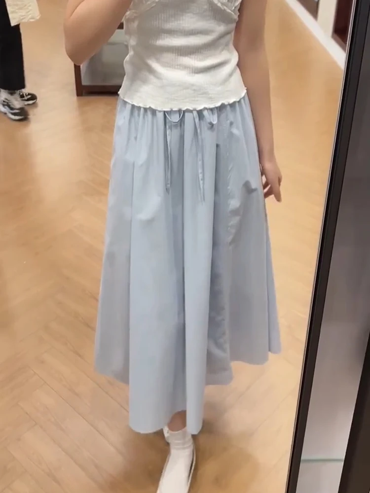 Anti-Aging Korean Style Elastic Waist Gentle Tie Summer Half Skirt Women's Straight High Waist Drawstring A-Line Umbrella Skirt
Anti-Aging Korean Style Elastic Waist Gentle Tie Summer Half Skirt Women's Straight High Waist Drawstring A-Line Umbrella Skirt