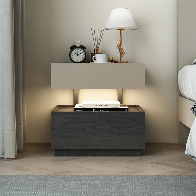 Italian minimalist bedside table modern suspended solid wood bedside cabinet plus sensor light bedroom advanced building
Italian minimalist bedside table modern suspended solid wood bedside cabinet plus sensor light bedroom advanced building