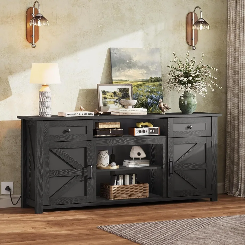 TV Stand for 65 70 75 inch TV, Modern Farmhouse Entertainment Center with Built-in Power Outlet, TV Console, Customized
TV Stand for 65 70 75 inch TV, Modern Farmhouse Entertainment Center with Built-in Power Outlet, TV Console, Customized