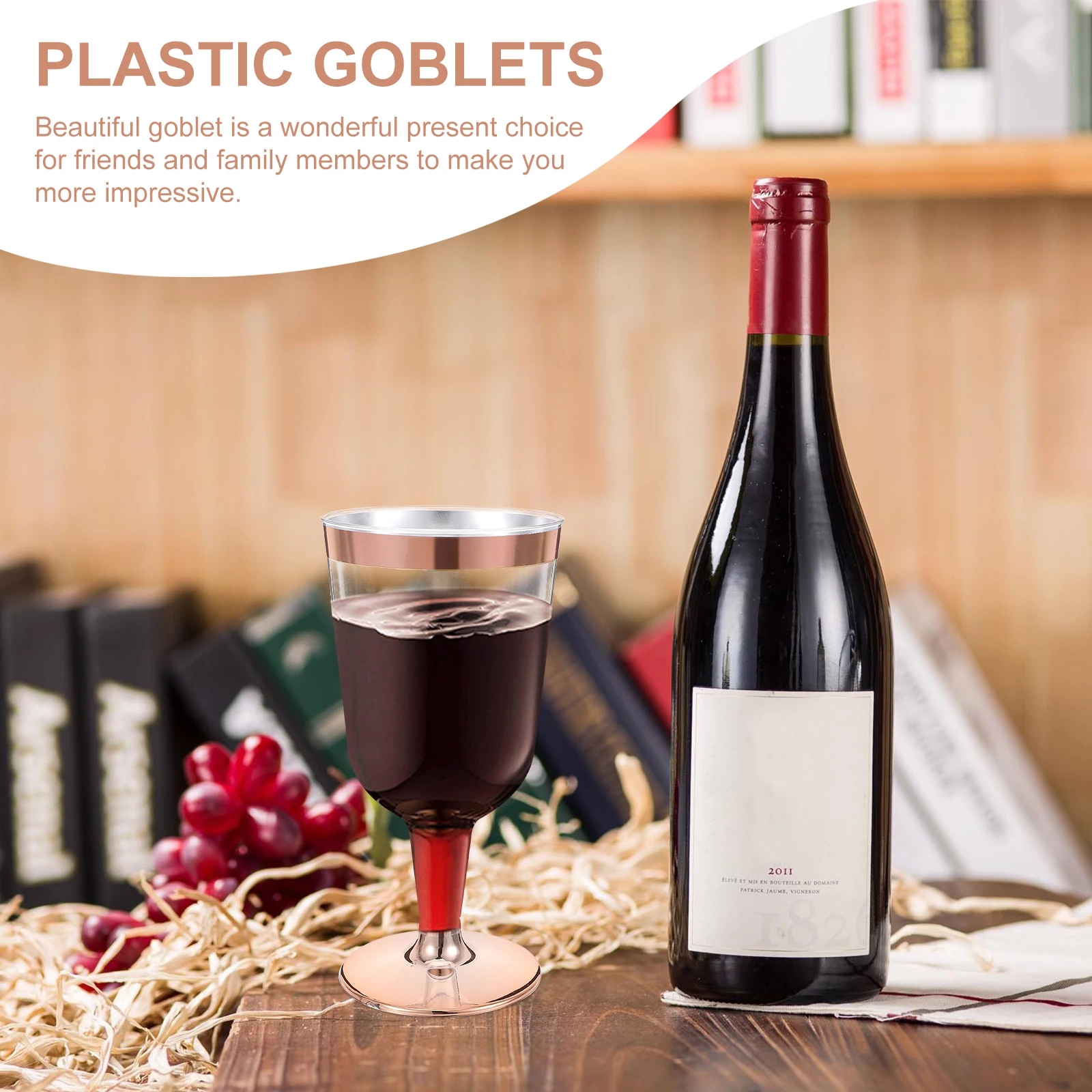 6 pcs Rose Gold-edged Goblet Plastic Disposable Party Drinks Elegant Nice Color Design Lightweight Proper Size
6 pcs Rose Gold-edged Goblet Plastic Disposable Party Drinks Elegant Nice Color Design Lightweight Proper Size