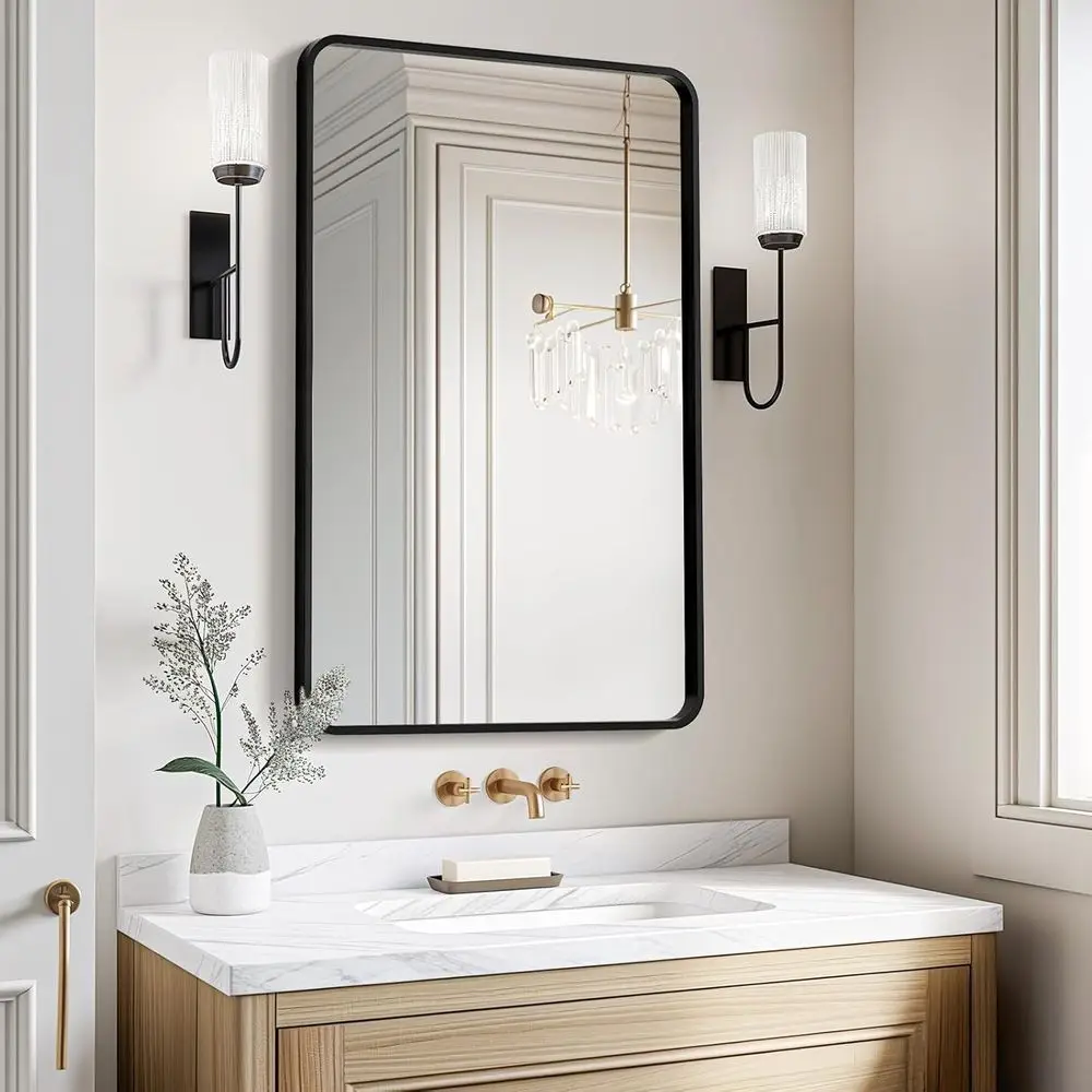 Bathroom Mirror Over Sink, Metal e RecMirror, ern armhouse Vanity Mirror, Wall Mounted or Bedroom, Living Room, Entryway & Upgra
Bathroom Mirror Over Sink, Metal e RecMirror, ern armhouse Vanity Mirror, Wall Mounted or Bedroom, Living Room, Entryway & Upgra