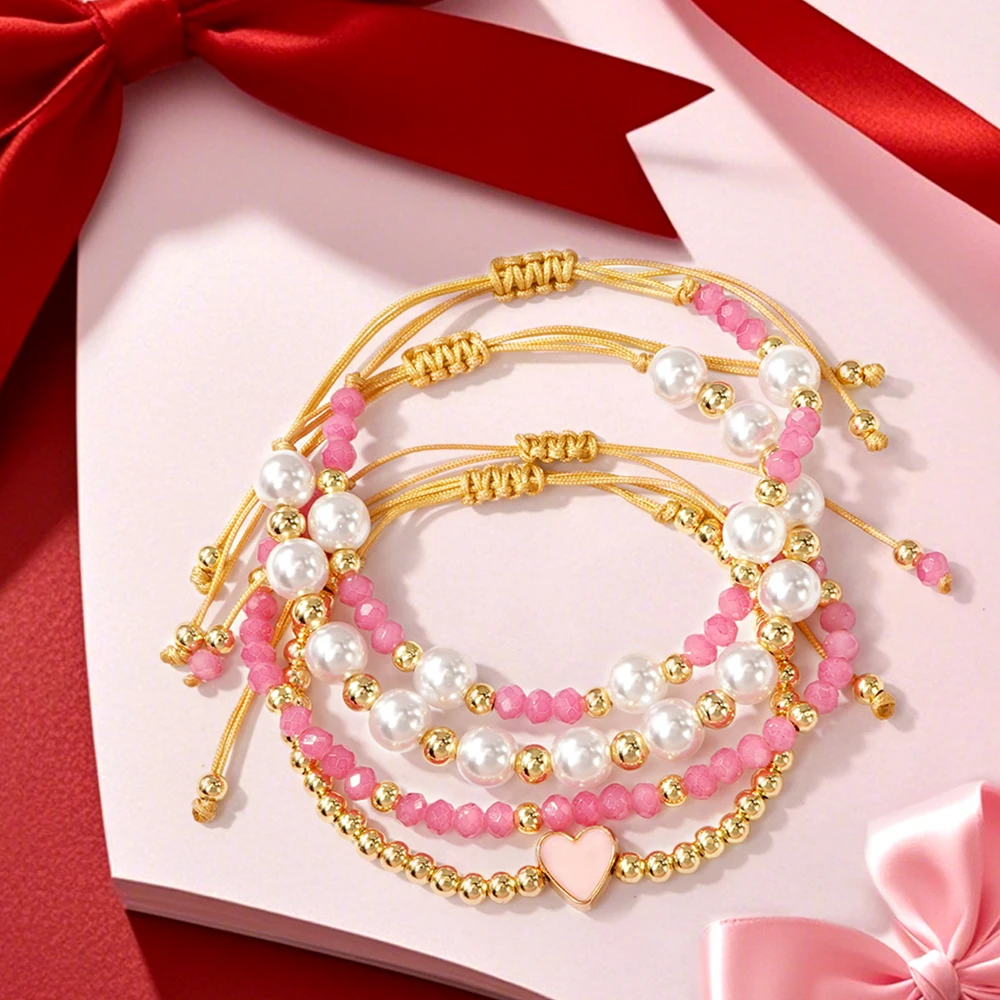 Go2boho 4PCS Multicolor Crystal Imitation Pearl Bead Bracelet Set Adjustable Gold Plated Heart Bracelets
Go2boho 4PCS Multicolor Crystal Imitation Pearl Bead Bracelet Set Adjustable Gold Plated Heart Bracelets