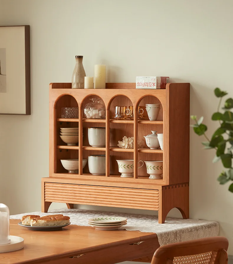 Solid Wood Storage Rack Cherrywood Storage Rack Vintage Artistic Arch Tea Cup Display Cabinet
Solid Wood Storage Rack Cherrywood Storage Rack Vintage Artistic Arch Tea Cup Display Cabinet