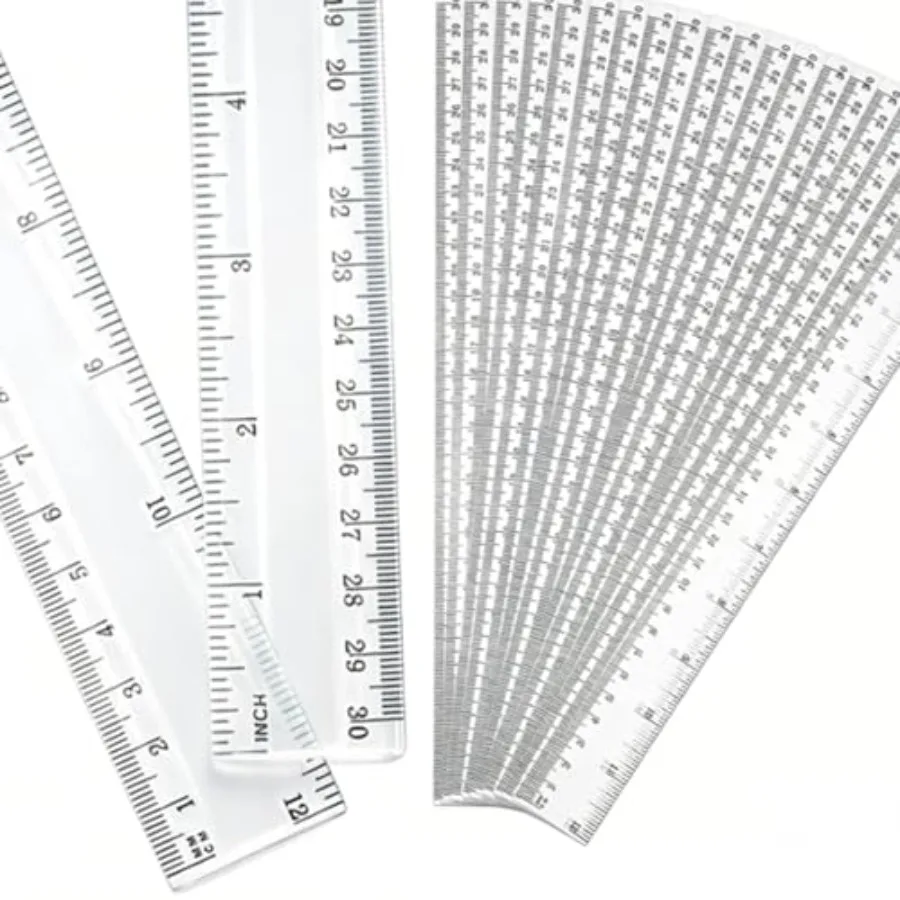 School classroom office use: plastic rulers, white, 12-inch bulk pack with clear inch/metric markings for easy reading and prec
School classroom office use: plastic rulers, white, 12-inch bulk pack with clear inch/metric markings for easy reading and prec