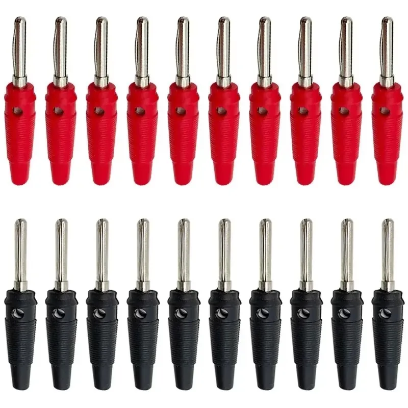 20/100Pcs 4mm Banana Plug Connectors Black And Red 20A High Current Insulated Shrouded Stackable Connector Screw Connection
20/100Pcs 4mm Banana Plug Connectors Black And Red 20A High Current Insulated Shrouded Stackable Connector Screw Connection