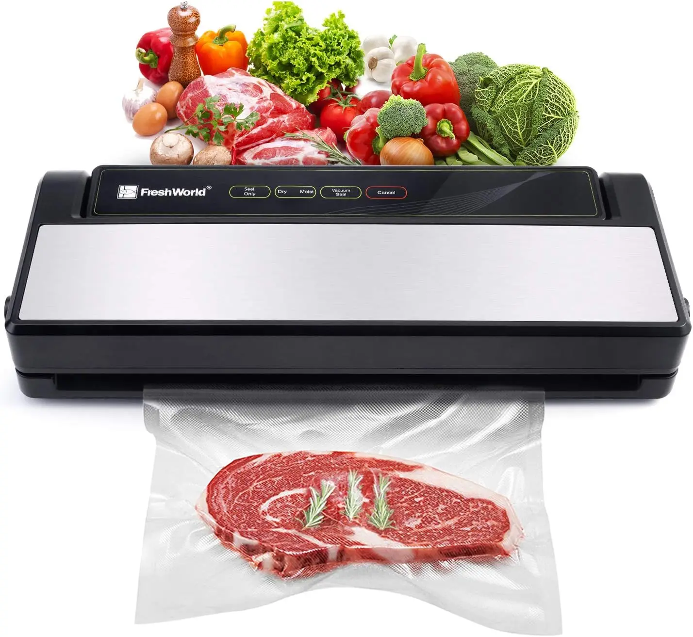 Vacuum Sealer Machine 75KPA Auto Food Saver, High Suction, Compact Design with 10 Bags
Vacuum Sealer Machine 75KPA Auto Food Saver, High Suction, Compact Design with 10 Bags