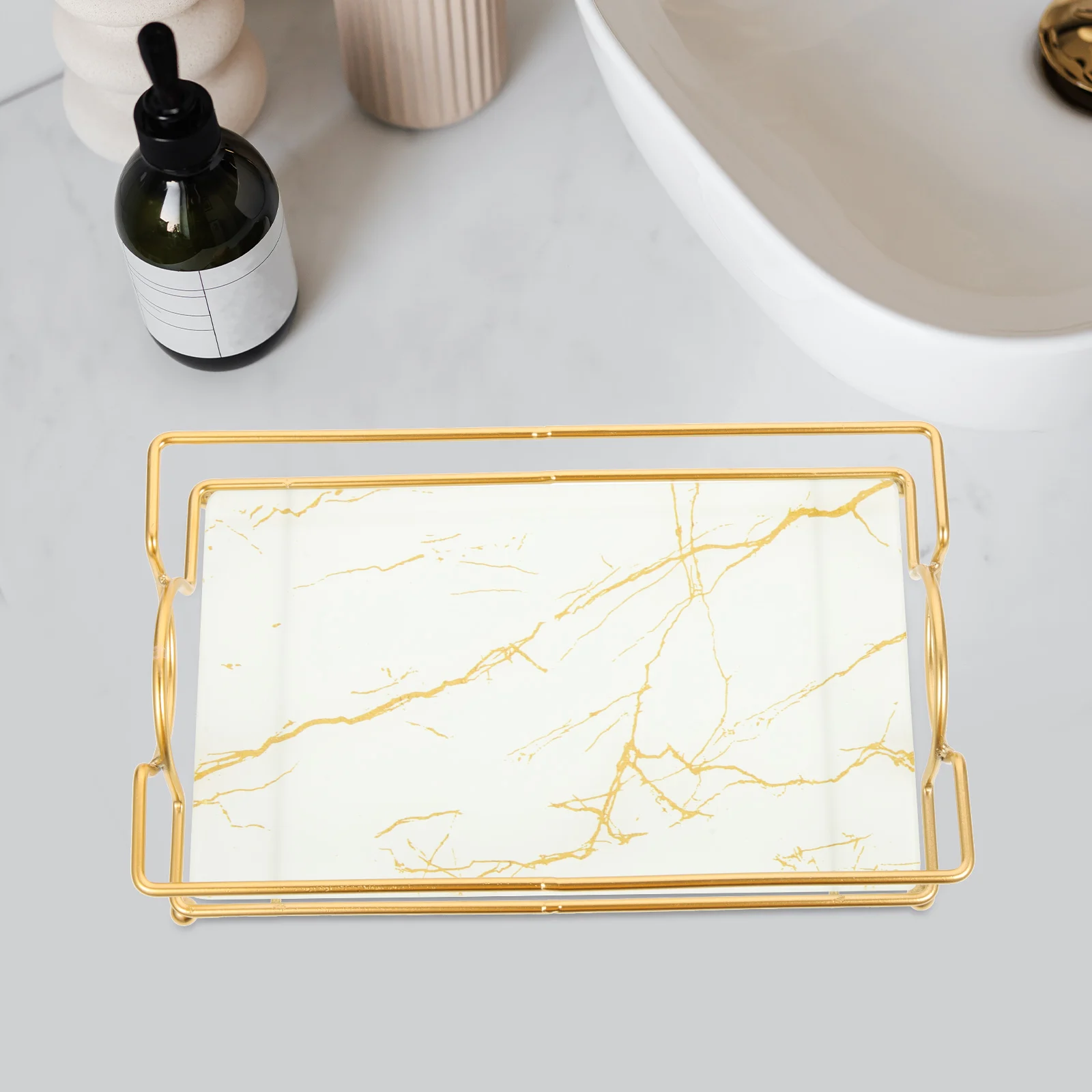 Storage Tray Trays Vanity Makeup Gold Organizer for Bathroom Countertop Dressing Table
Storage Tray Trays Vanity Makeup Gold Organizer for Bathroom Countertop Dressing Table