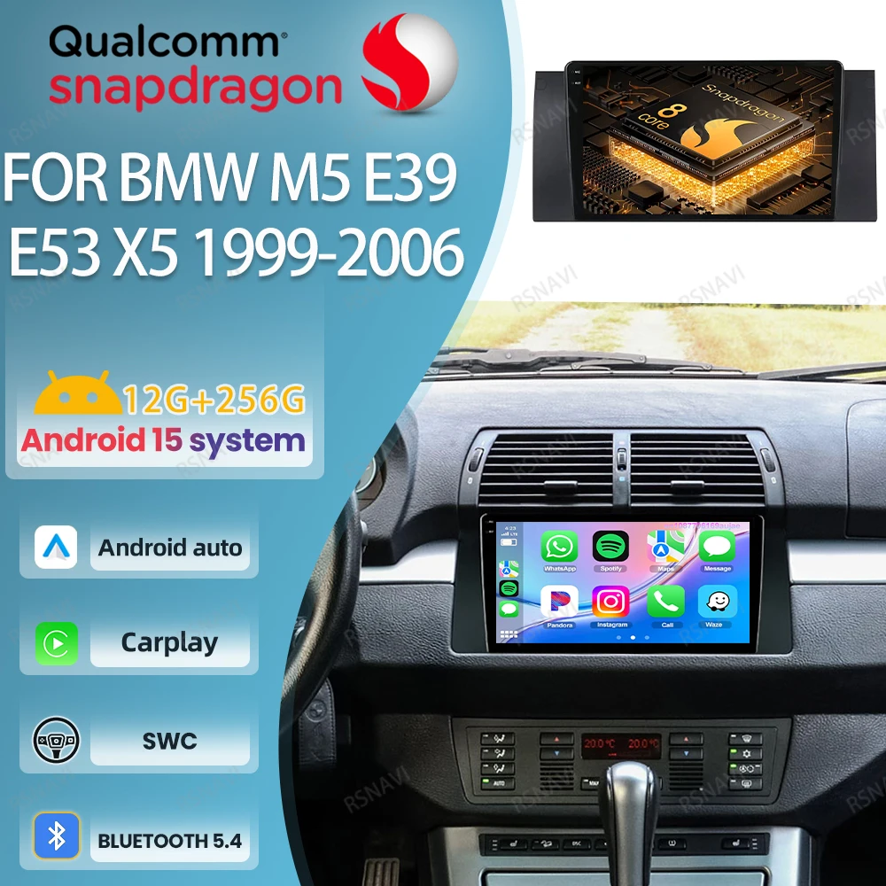 Автомобильный радиоприемник Android 15 для BMW M5 E39 E53 X5 1999-2006 QLED Qualcomm Stereo Viedo Player GPS DVD 4G LTE Мультимедиа BT 5G WIFI DSP
Автомобильный радиоприемник Android 15 для BMW M5 E39 E53 X5 1999-2006 QLED Qualcomm Stereo Viedo Player GPS DVD 4G LTE Мультимедиа BT 5G WIFI DSP