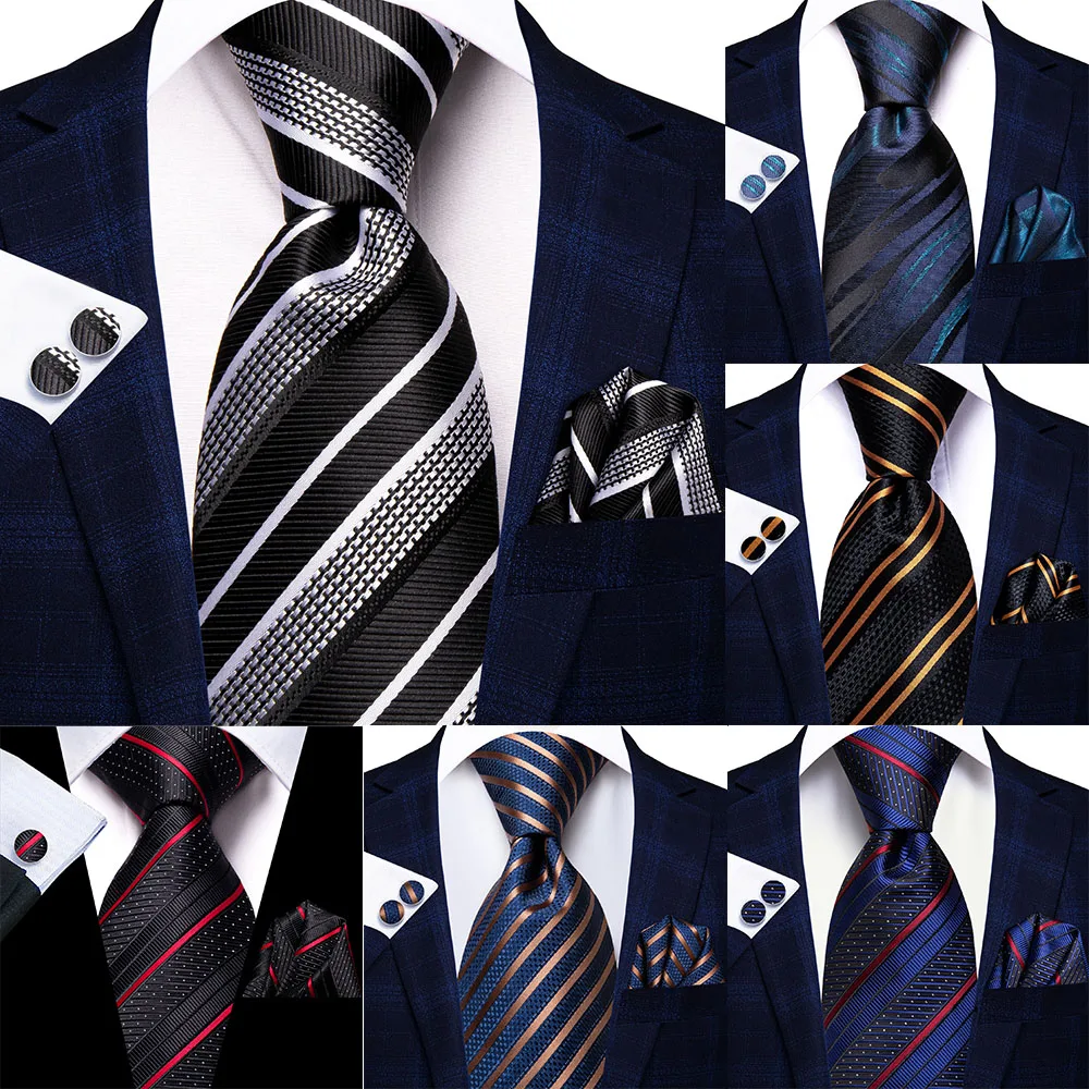 Black White Striped Blue Silk Wedding Tie For Men Handky Cufflink Gift Men Necktie Fashion Business Party Dropship Hi-Tie Design
Black White Striped Blue Silk Wedding Tie For Men Handky Cufflink Gift Men Necktie Fashion Business Party Dropship Hi-Tie Design