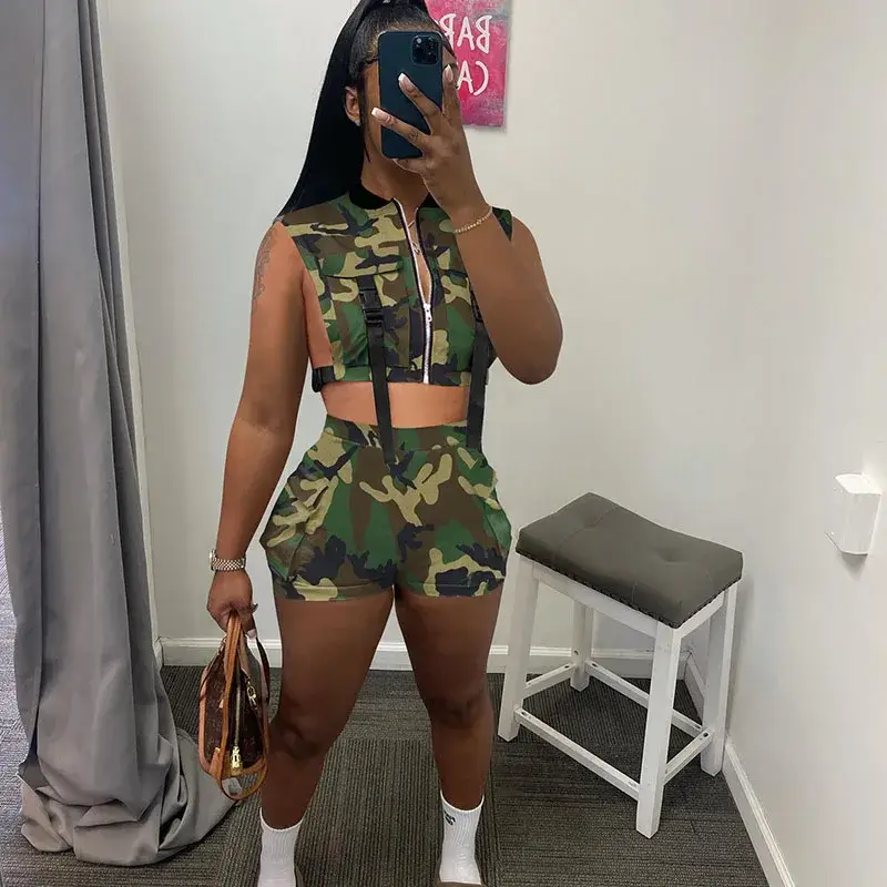 Camouflageprint Shorts Tweedelige S