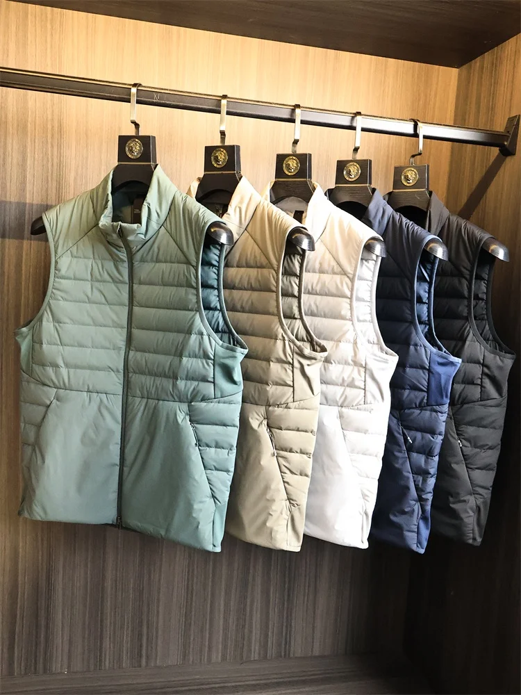 Lightweight Water-Resistant 90 down 3D Tailored Stand Collar Men's Pure Color Autumn Winter Du down Vest Faion Urban Sle
Lightweight Water-Resistant 90 down 3D Tailored Stand Collar Men's Pure Color Autumn Winter Du down Vest Faion Urban Sle