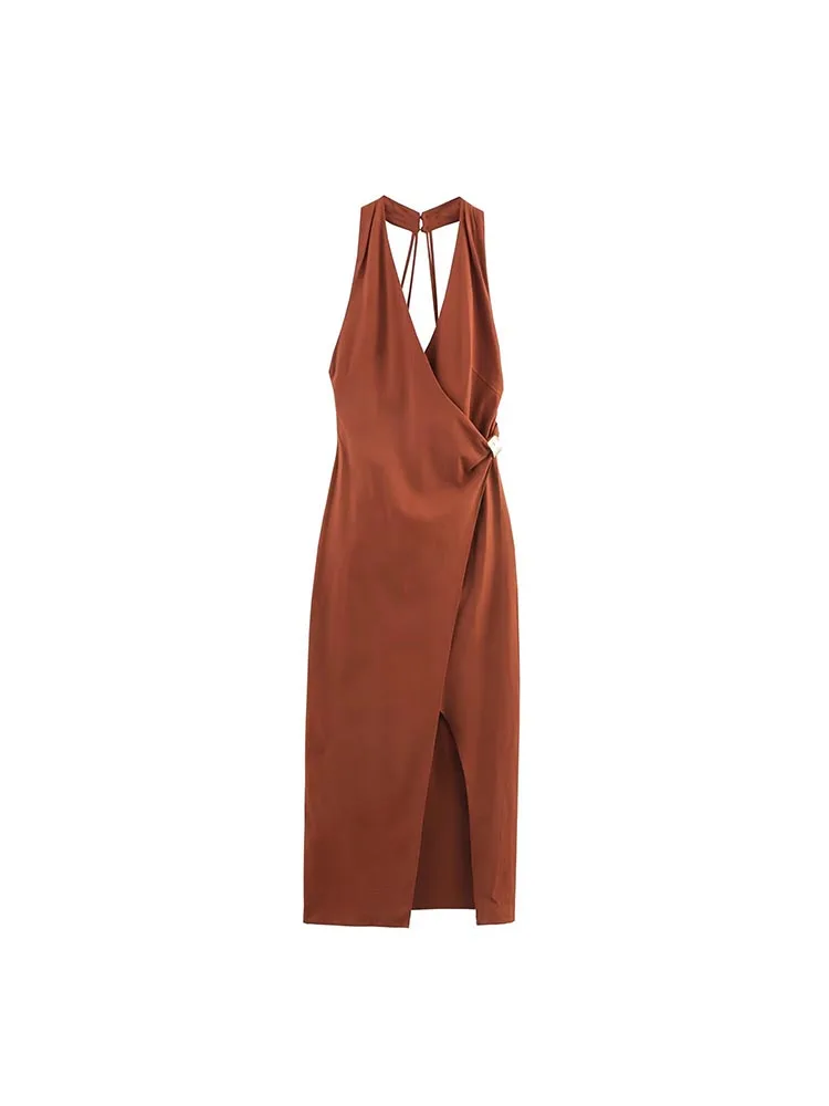 2025 Women Summer MIDI Halter Dress Fashion Solid Linen Backless Strapless Female Elegant Street Party Dresses Clothing
2025 Women Summer MIDI Halter Dress Fashion Solid Linen Backless Strapless Female Elegant Street Party Dresses Clothing