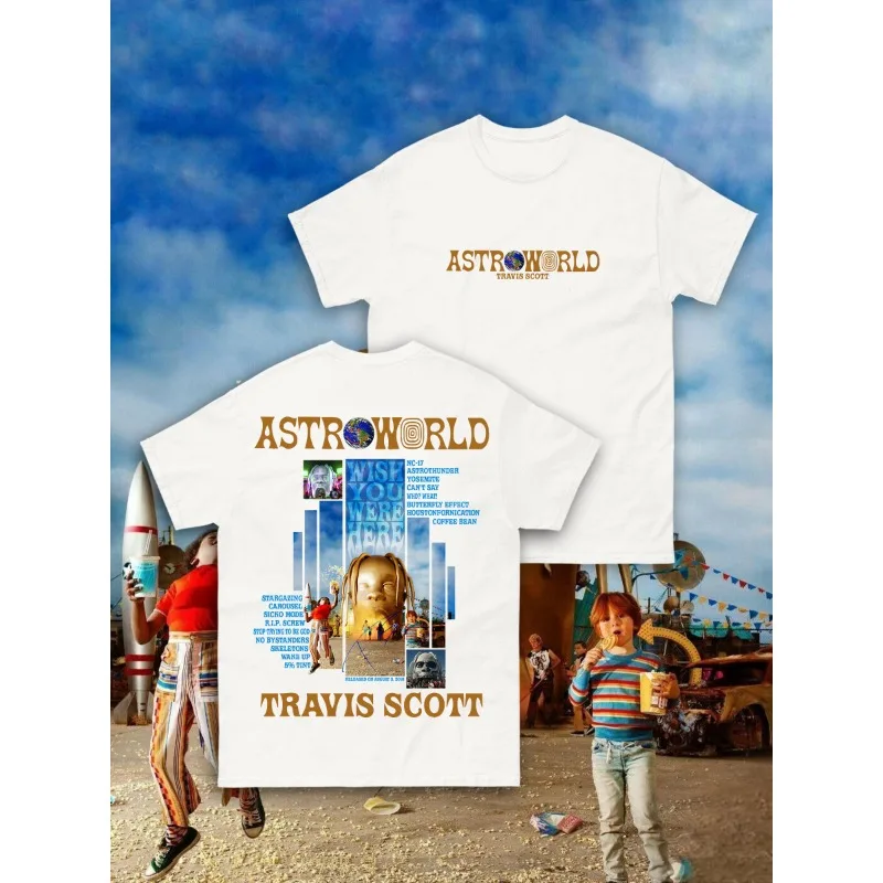 T-shirt ASTROWORLD Singer Rap Album Series T-shirt Summer Round Neck Cotton Short Sleeve Men's and Women's Casual Clothing
T-shirt ASTROWORLD Singer Rap Album Series T-shirt Summer Round Neck Cotton Short Sleeve Men's and Women's Casual Clothing