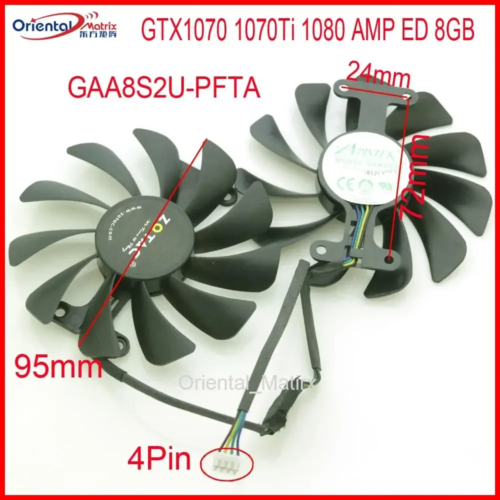 GFM10012H12SPA GAA8S2U - PFTA 95mm DC12V VGA Fan For ZOTAC GTX1070 GTX1070Ti GTX1080 AMP ED Graphics Card Cooling Fan
GFM10012H12SPA GAA8S2U - PFTA 95mm DC12V VGA Fan For ZOTAC GTX1070 GTX1070Ti GTX1080 AMP ED Graphics Card Cooling Fan