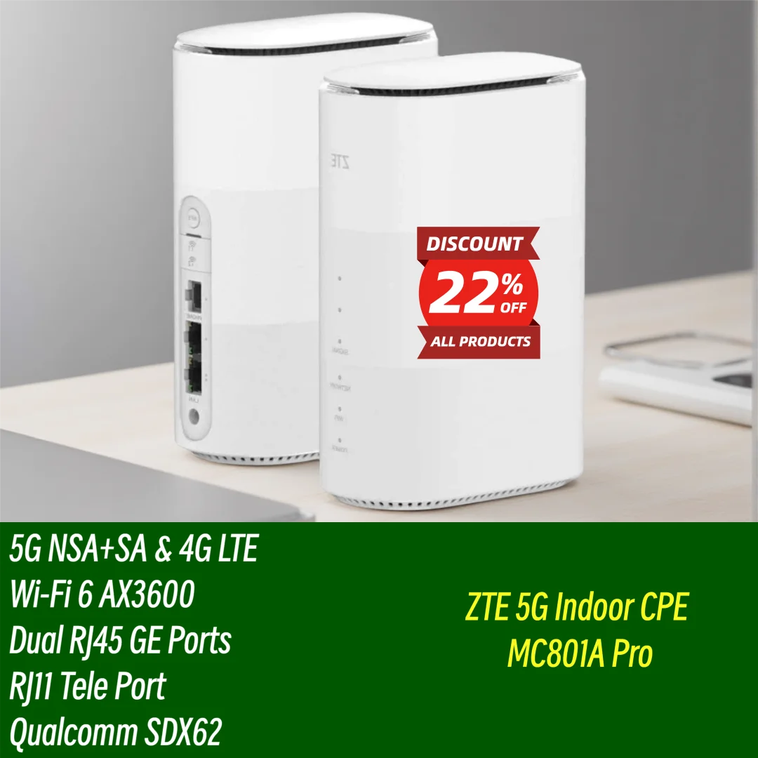 ZTE 5G Indoor WiFi Router MC801A PRO WiFi 6 AX3600 SDX62 Wireless Modem 5G 4G LTE CAT16 Gigabit CPE Router With Sim Card Slot