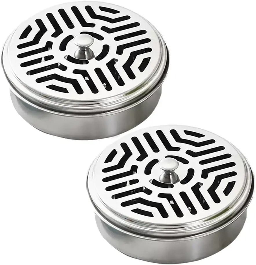 Portable Mosquito Coil Holder, Fireproof Incense Burner with Handle for Camping Home Office, Silver (2 Pack)
Portable Mosquito Coil Holder, Fireproof Incense Burner with Handle for Camping Home Office, Silver (2 Pack)