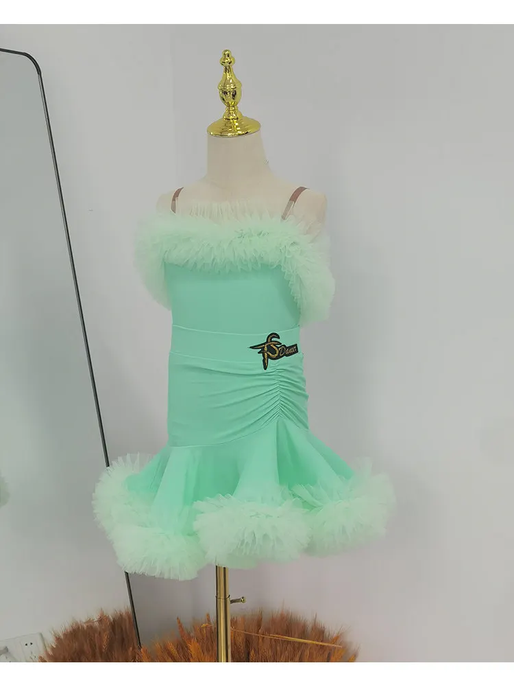 Latin dance competition national standard dance tutu performance dress, strapless professional art examination dress
Latin dance competition national standard dance tutu performance dress, strapless professional art examination dress