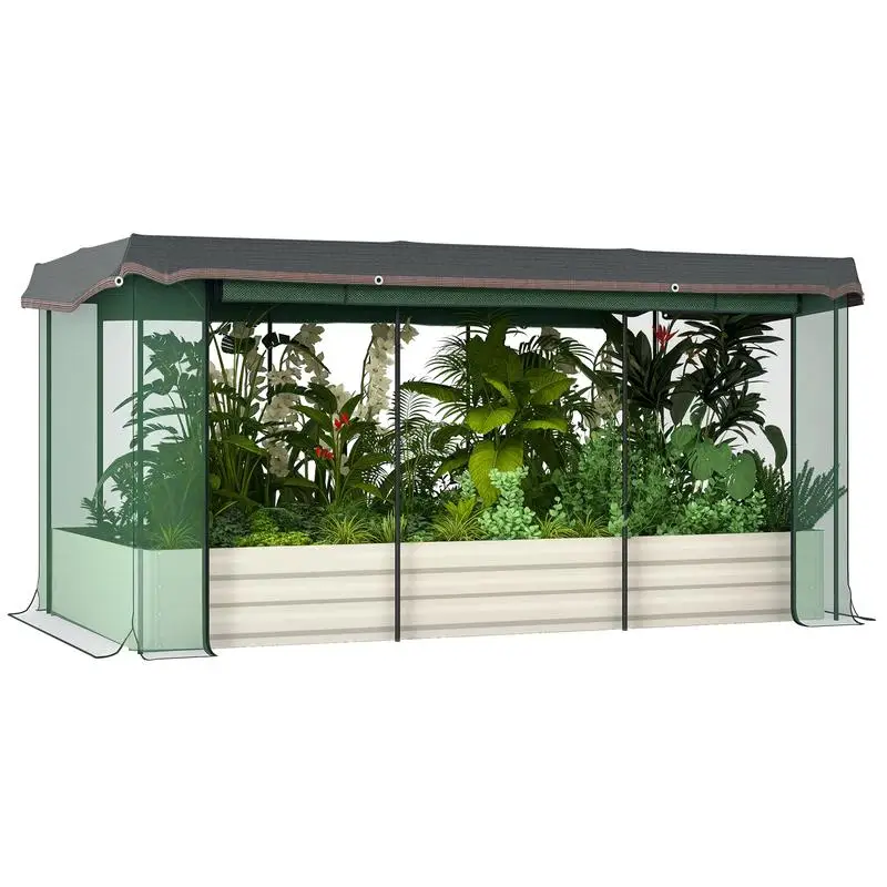Outsunny Galvanized Steel Planter Box with Crop Cage and Shade Cloth, Raised Garden Bed for Flowers, Veggies and Herbs, Beige
Outsunny Galvanized Steel Planter Box with Crop Cage and Shade Cloth, Raised Garden Bed for Flowers, Veggies and Herbs, Beige