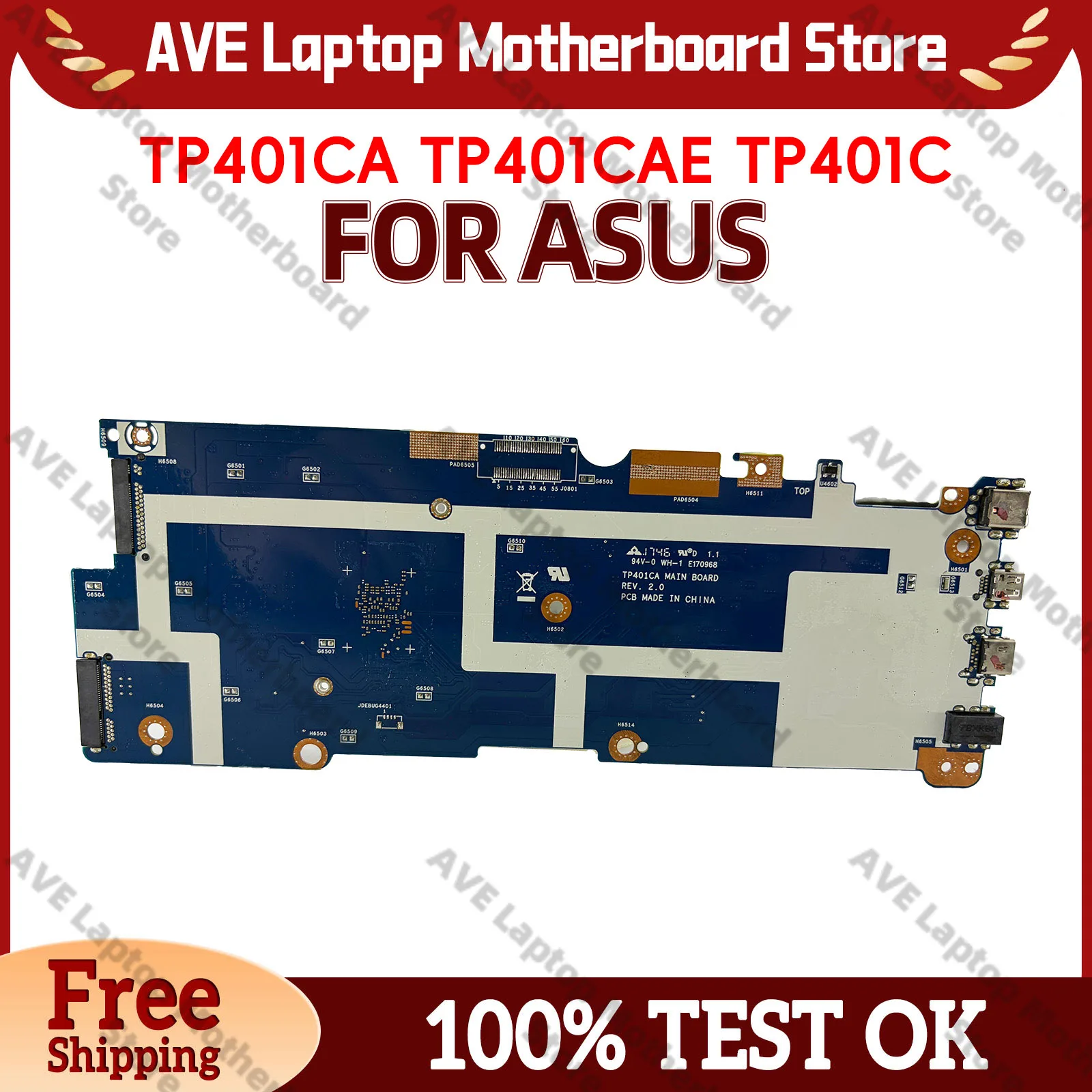 TP401C TP401CA Laptop Motherboard For ASUS VivoBook Flip TP401CAE TP401CA Notebook Mainboard With i3 i5 i7 CPU 100% tests OK stk
TP401C TP401CA Laptop Motherboard For ASUS VivoBook Flip TP401CAE TP401CA Notebook Mainboard With i3 i5 i7 CPU 100% tests OK stk