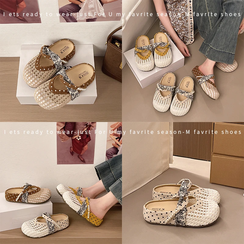 Breathable Hollow Out Women's Mules Sandals Bow Knot Soft Non-slip Flat Slippers for Indoor Outdoor Summer Casual Home Shoes
Breathable Hollow Out Women's Mules Sandals Bow Knot Soft Non-slip Flat Slippers for Indoor Outdoor Summer Casual Home Shoes
