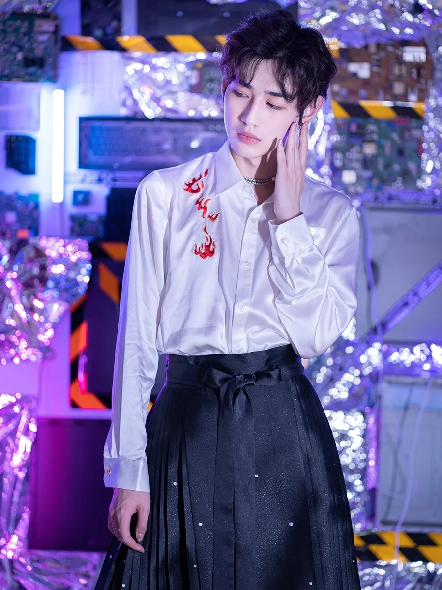 Original Design Summer Black Silk Long Sleeve Shirt Embroidered Han Style for Men And Women Comfortable Breathable Skin-Friendly
Original Design Summer Black Silk Long Sleeve Shirt Embroidered Han Style for Men And Women Comfortable Breathable Skin-Friendly
