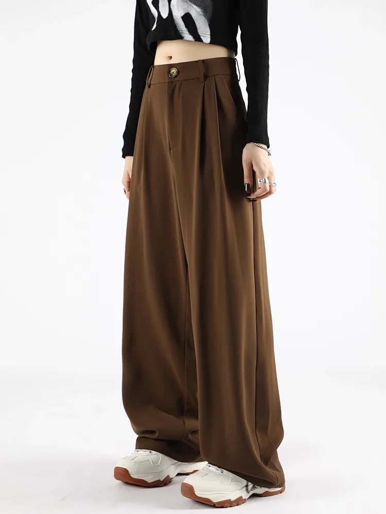 Wide Leg Women Classic Suit Pants Vintage Palazzo Office Elegant Casual Coffee Trousers Female High Wasit Pants
Wide Leg Women Classic Suit Pants Vintage Palazzo Office Elegant Casual Coffee Trousers Female High Wasit Pants
