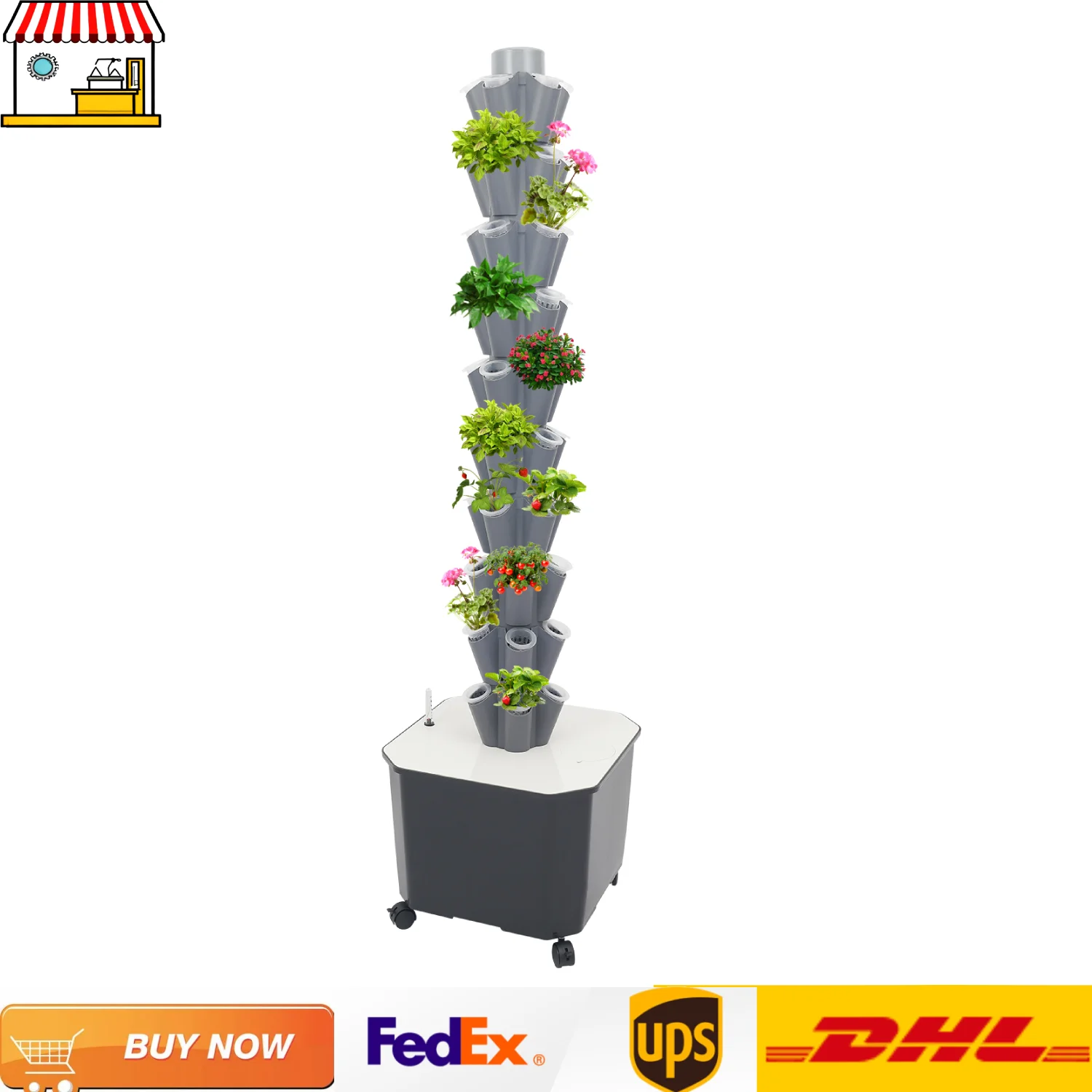 Гидропонная башня с 50 отверстиями и водяным насосом | Садовая вертикальная система выращивания овощей для садовой теплицы на балконе
Гидропонная башня с 50 отверстиями и водяным насосом | Садовая вертикальная система выращивания овощей для садовой теплицы на балконе