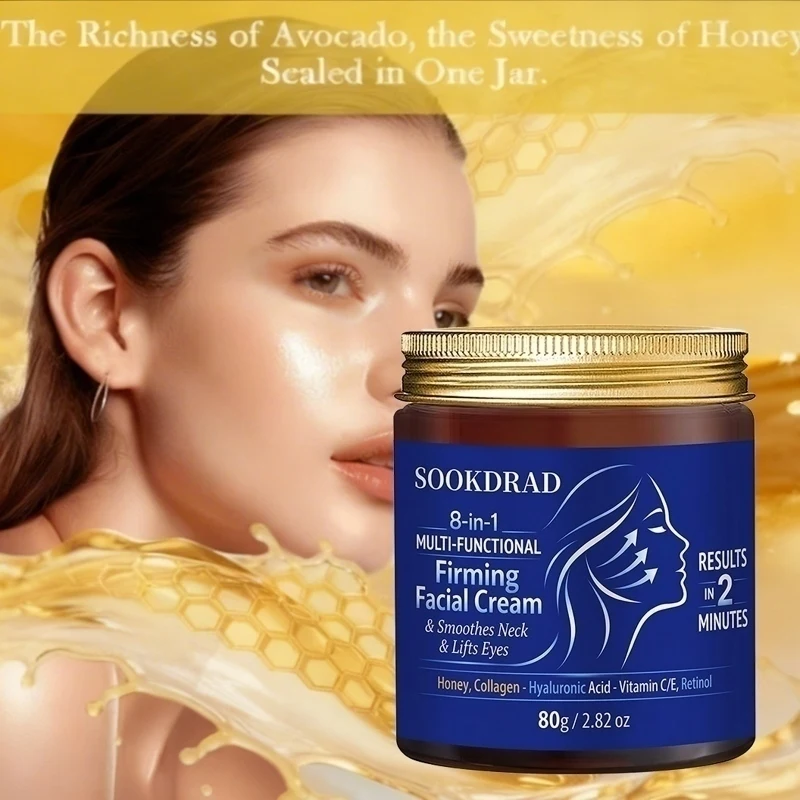 8-in-1 Firming Cream with Collagen, Honey, 2-Minute Results, Face/Neck/Eye,80g
8-in-1 Firming Cream with Collagen, Honey, 2-Minute Results, Face/Neck/Eye,80g