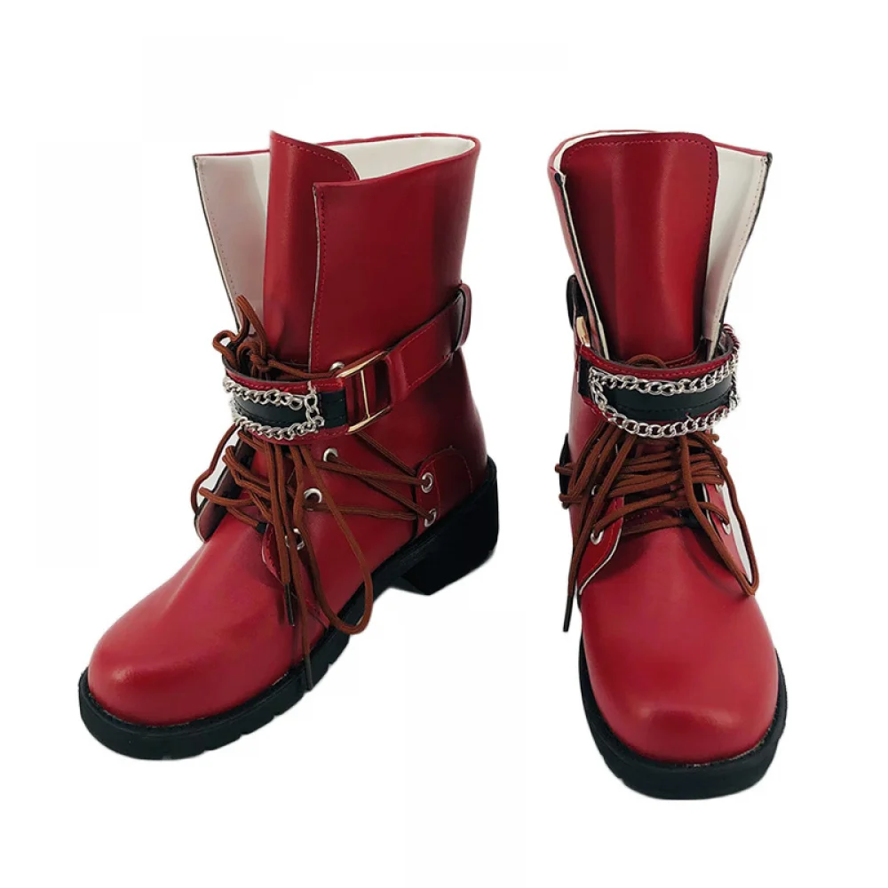 Game Tifa Lockhart Cosplay Shoes Woman Men Ankle Boots Red Strap Leather Shoes Halloween Carnival Dress-Up Shoes
Game Tifa Lockhart Cosplay Shoes Woman Men Ankle Boots Red Strap Leather Shoes Halloween Carnival Dress-Up Shoes