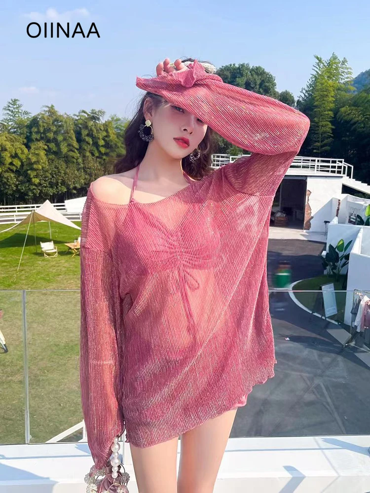 OIINAA купальник с креплением на шею, женский купальник на шнурке с рюшами и разрезом, лето 2025, новый повседневный женский купальник из горячих источников
OIINAA купальник с креплением на шею, женский купальник на шнурке с рюшами и разрезом, лето 2025, новый повседневный женский купальник из горячих источников