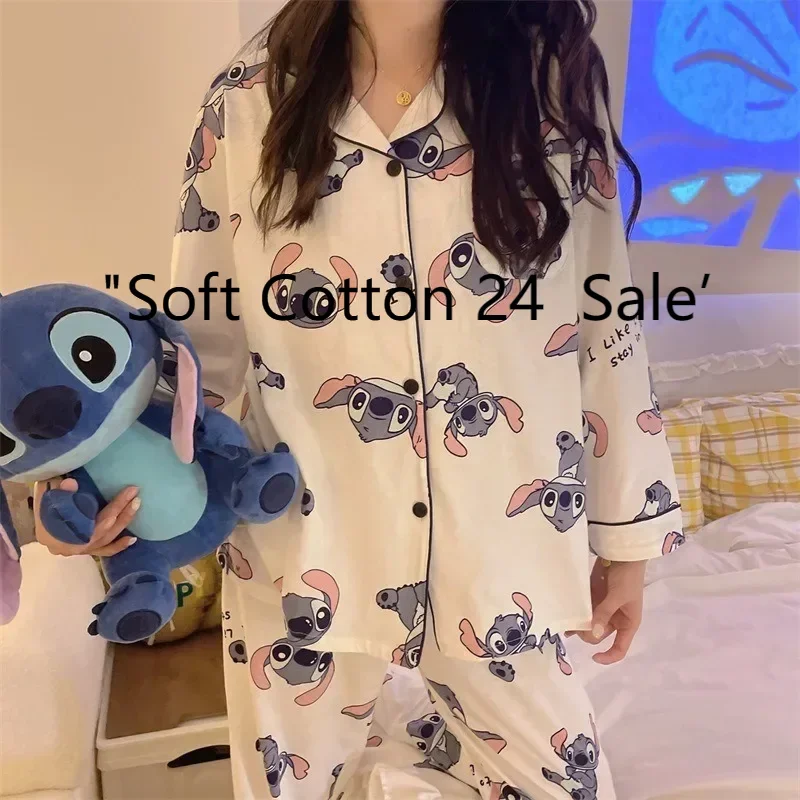 Симпатичные весенне-осенние пижамы Stitch, свободный повседневный комплект домашней одежды, повседневная домашняя одежда с героями мультфильмов Диснея, женские пижамы
Симпатичные весенне-осенние пижамы Stitch, свободный повседневный комплект домашней одежды, повседневная домашняя одежда с героями мультфильмов Диснея, женские пижамы