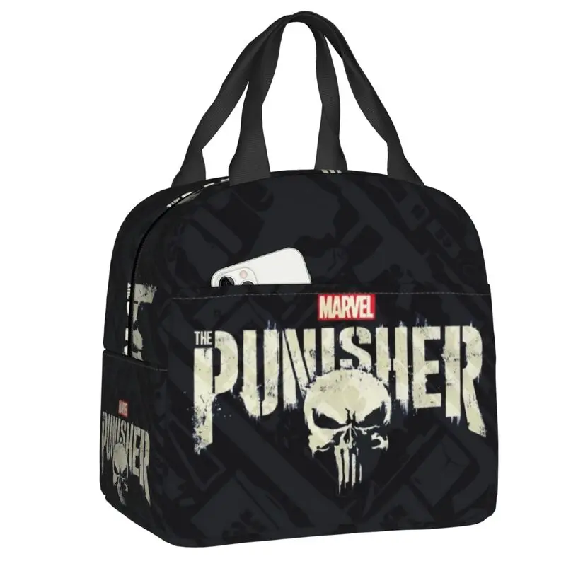 Изготовленная на заказ термоизолированная сумка для обеда Punisher Comics, женская модная многоразовая сумка для обеда с супергероем, школьная дорожная коробка для хранения еды
Изготовленная на заказ термоизолированная сумка для обеда Punisher Comics, женская модная многоразовая сумка для обеда с супергероем, школьная дорожная коробка для хранения еды
