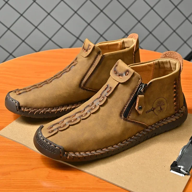 Men Boots Handmade Casual Ankle Boats for Man Male Hombres Walking Shoe Breathable Hombres Leather Wide Upright Zipper Shoes
Men Boots Handmade Casual Ankle Boats for Man Male Hombres Walking Shoe Breathable Hombres Leather Wide Upright Zipper Shoes