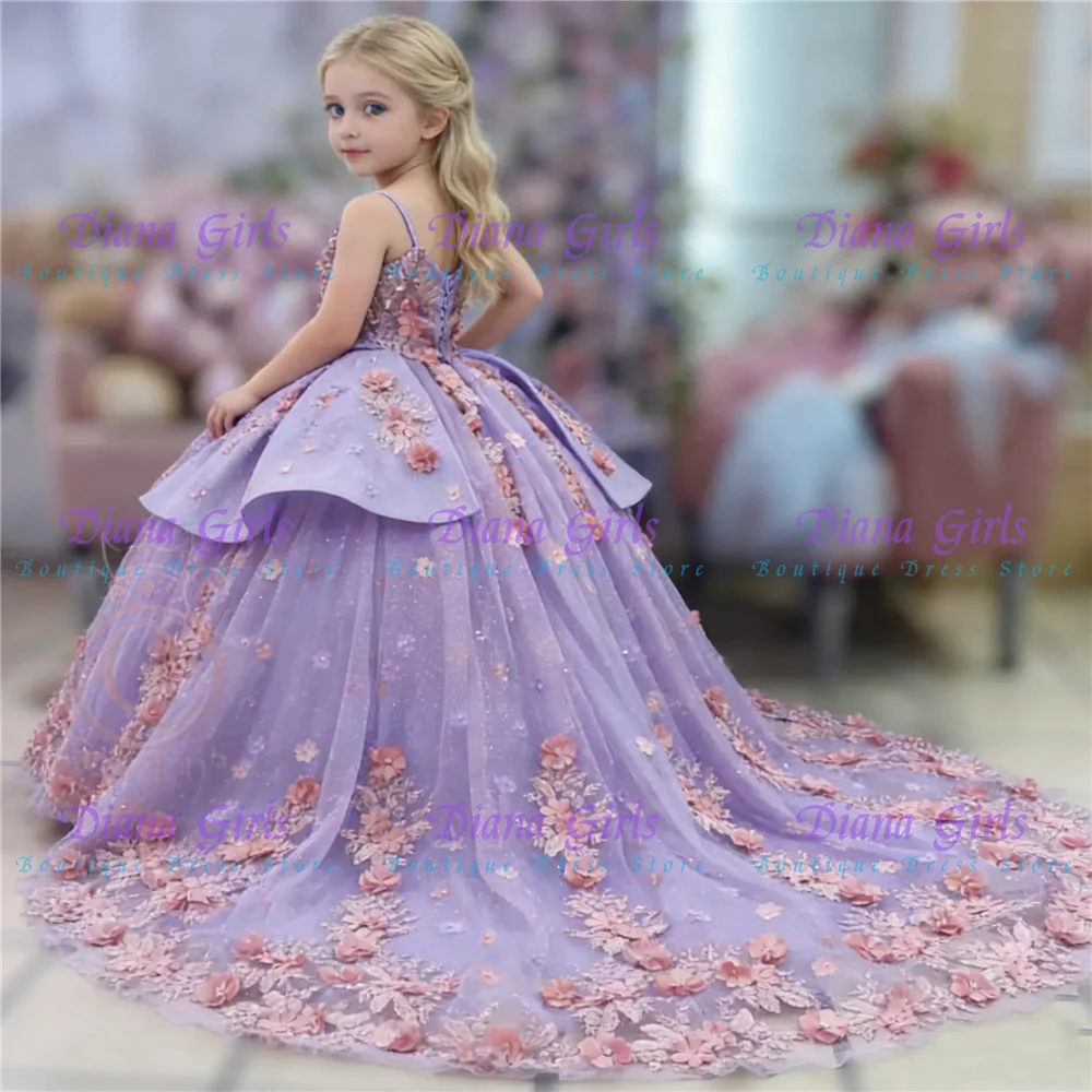 New Luxury Lavender Flower Girl Dress Tulle Fluffy Quality Lace Appliques For Wedding Birthday First Communion Birthday Gowns
New Luxury Lavender Flower Girl Dress Tulle Fluffy Quality Lace Appliques For Wedding Birthday First Communion Birthday Gowns