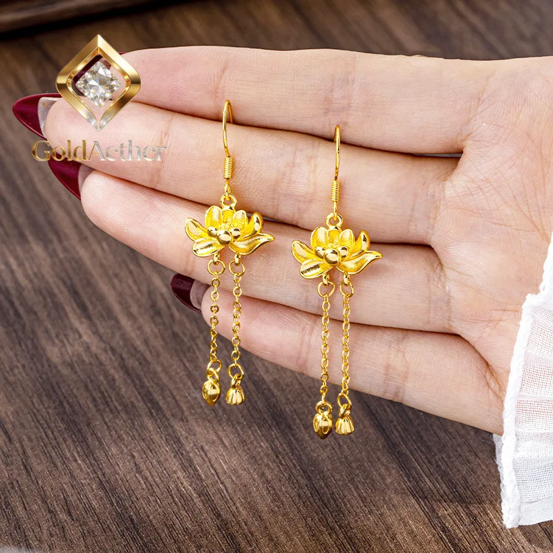 GoldNouveau Luxury 24K 9999 Pure Gold real gold Three-dimensional Lotus Earrings Retro High-grade Tassel Earrings
GoldNouveau Luxury 24K 9999 Pure Gold real gold Three-dimensional Lotus Earrings Retro High-grade Tassel Earrings
