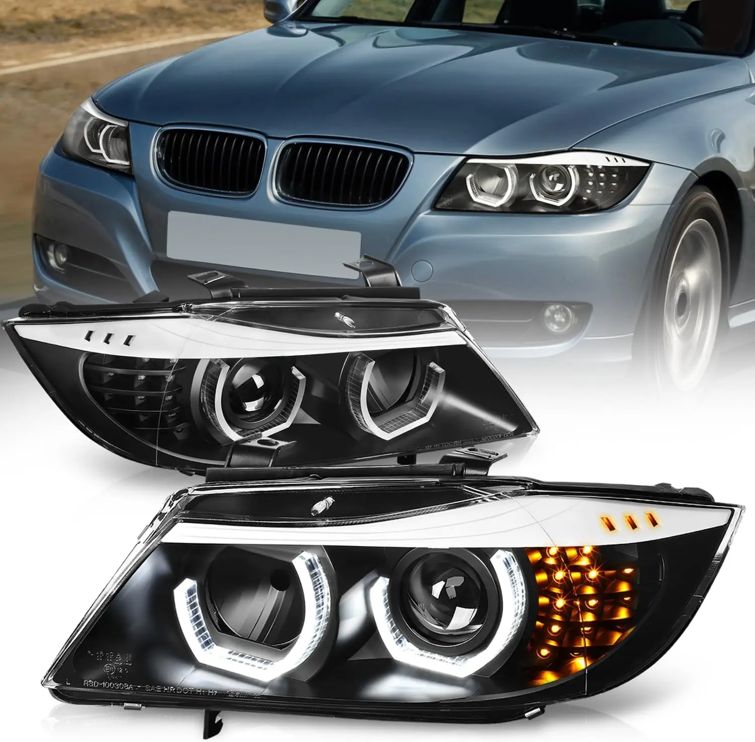 Светодиодные фары Halo в сборе, совместимые с BMW 3-Series 4-Dr Sedan 2005-2008 годов, со стороны водителя и пассажира, 3D Dual Crystal U-Hal
Светодиодные фары Halo в сборе, совместимые с BMW 3-Series 4-Dr Sedan 2005-2008 годов, со стороны водителя и пассажира, 3D Dual Crystal U-Hal